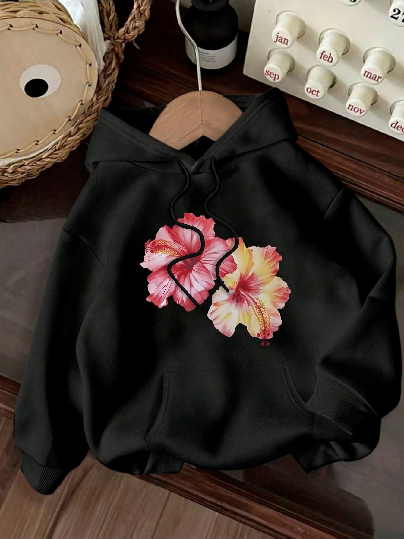 Colorful Floral Pattern Printed Sweatshirt Women's