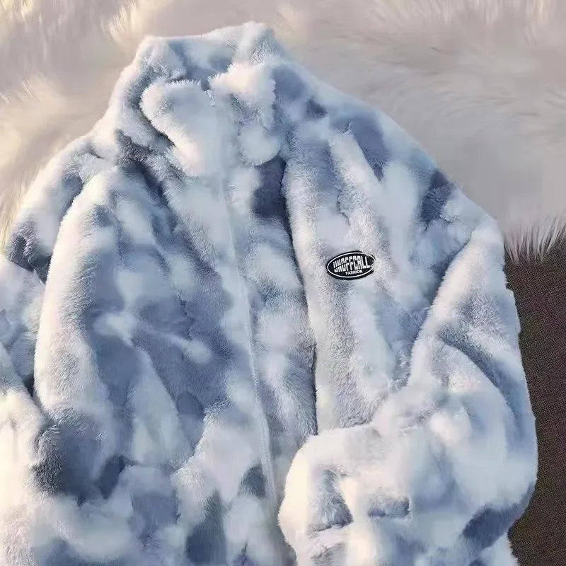 Women’s Tie Dye Fleece Jacket – Warm Plush