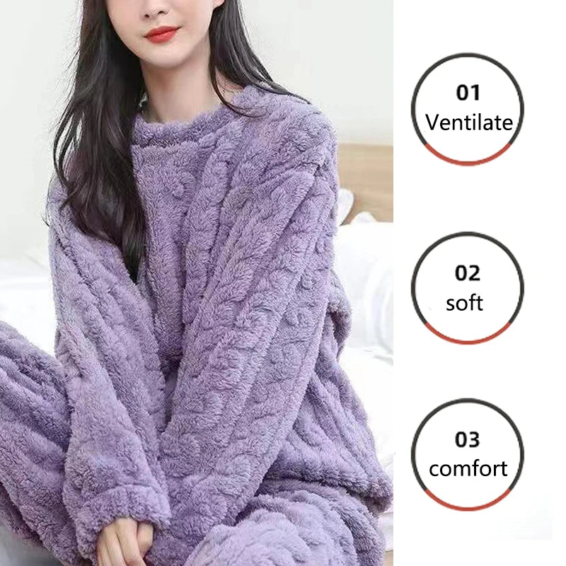 Thickened Warm Autumn and Winter Flannel Pajamas