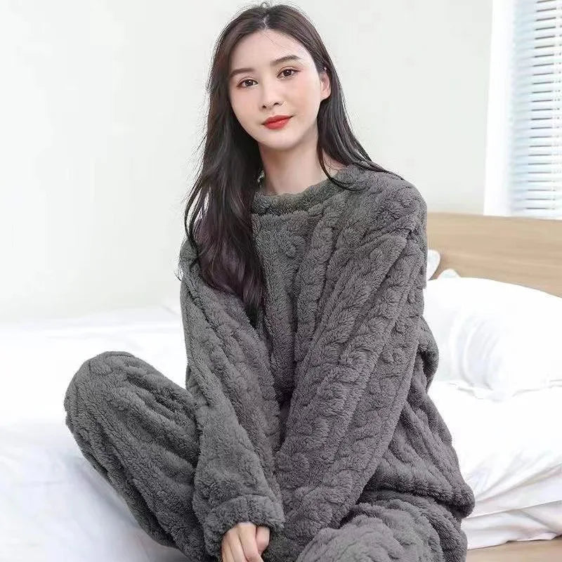 Thickened Warm Autumn and Winter Flannel Pajamas