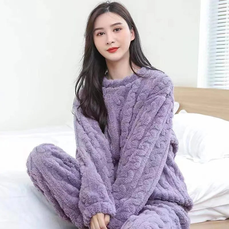 Thickened Warm Autumn and Winter Flannel Pajamas