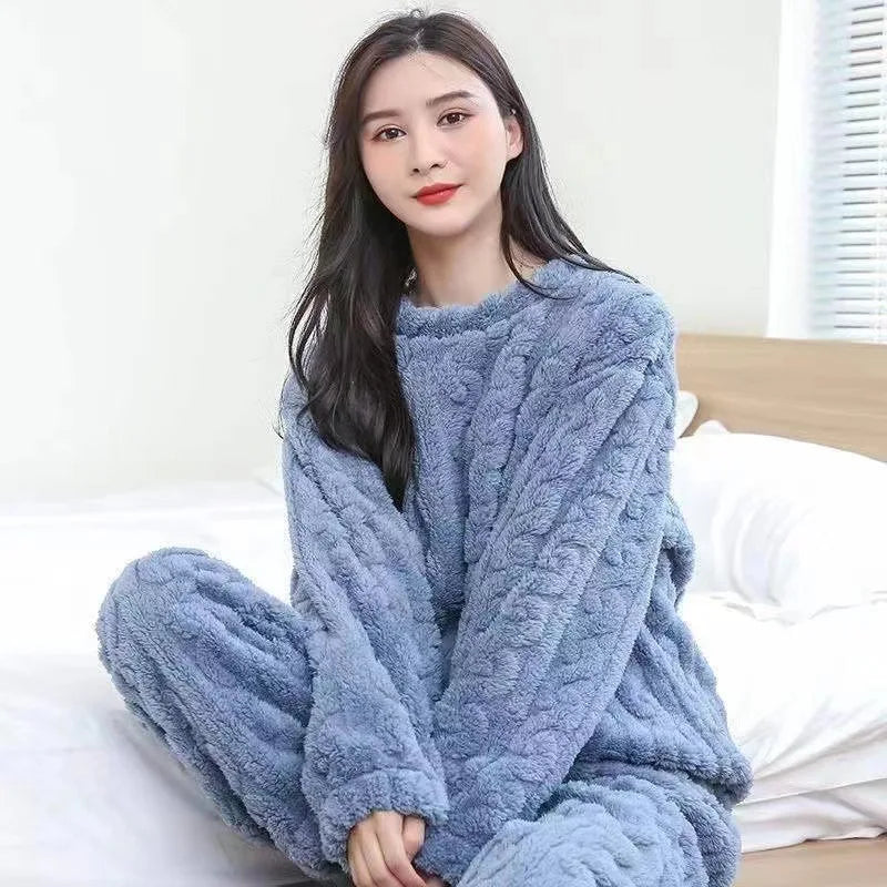 Thickened Warm Autumn and Winter Flannel Pajamas