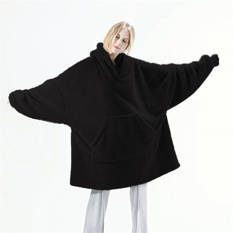 Hoodie Sweatshirt With Fleece Thicker Wearable Blanket