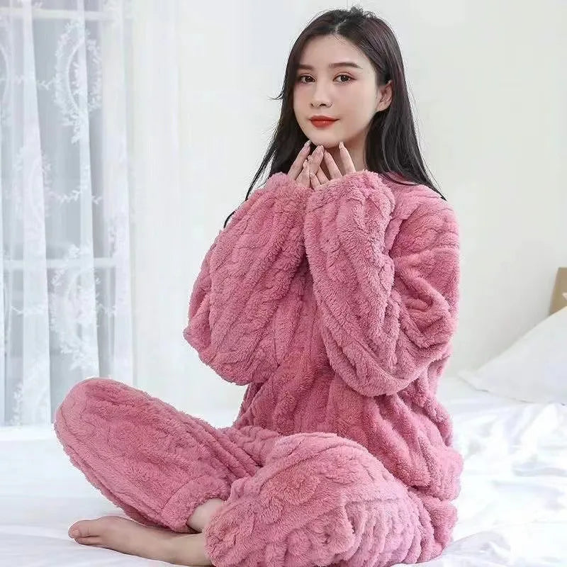 Thickened Warm Autumn and Winter Flannel Pajamas