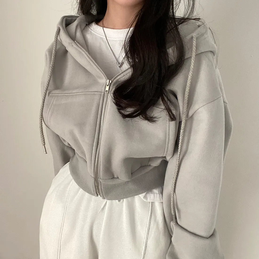 Casual Hood Sweatshirt Women Y2K Zip Up Hoodies