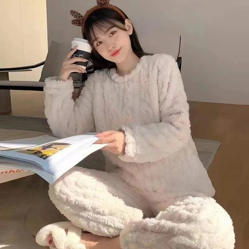 Thickened Warm Autumn and Winter Flannel Pajamas