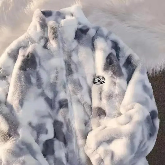 Women’s Tie Dye Fleece Jacket – Warm Plush