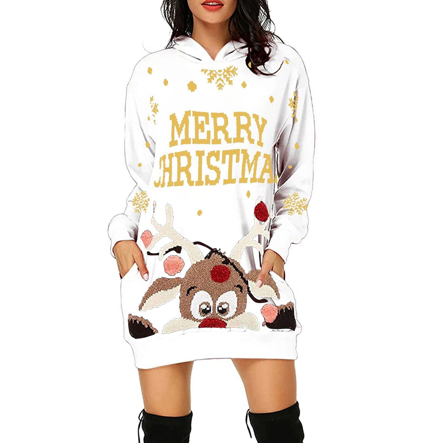 Christmas Women's Hooded Long Sleeve Sweatshirt