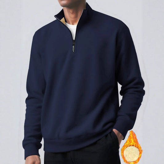 Hoody Placket Zipper Design Solid Color Turtleneck Coat